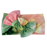 Banda Bow Pink Tie dye Green and pink