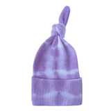 Gorrito Newborn Top Knot Tie dye Lila