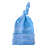 Gorrito Newborn Top Knot Blue Tie dye