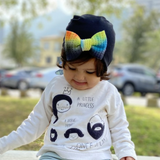 Black Beanie with 1 Bow