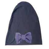 Black Beanie with 1 Bow