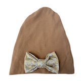 Beanie Brown Golden Bow