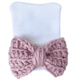 Gorrito Newborn Blanco Crochet Malva