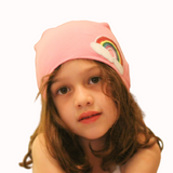 Beanie  Pink and Rainbow