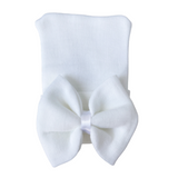 Gorrito Newborn Moño Blanco