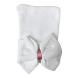 Gorrito newborn Blanco liston Malva